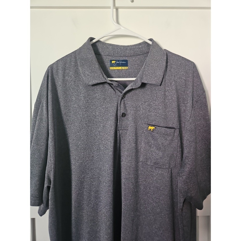 Jack‎ Nicklaus Men's XXL Polo Shirt Heathered Gray Performance Golf Top Pocket